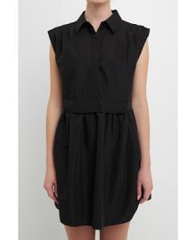 English Factory Womens Pleated Shoulder Shirt Dress - Macys at Macys