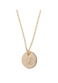 Engraved Initial Gold Necklace by Brooklyn Designs at Brooklyn Designs