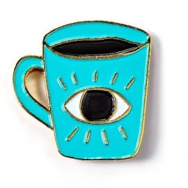 Enlightened Coffee Enamel Pin by Allison Cole at Badge Bomb at Badge Bomb