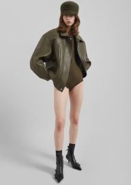 Enora Faux Leather Jacket - Olive The Frankie Shop at The Frankie Shop