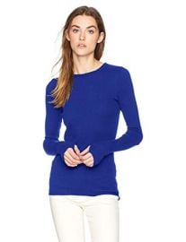 Enza Costa  Cashmere Thermal Cuffed Crew Top at Amazon