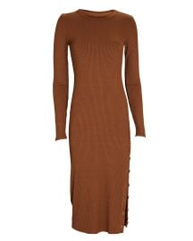 Enza Costa Buttoned Rib Knit Midi Dress at Intermix