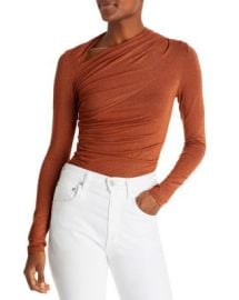 Enza Costa Jersey Long Sleeve Slash Top Bloomingdales at Bloomingdales