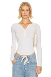 Enza Costa Rib Baseball Henley at Revolve