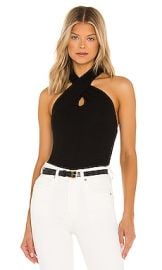 Enza Costa Rib Halter Tank in Black at Revolve