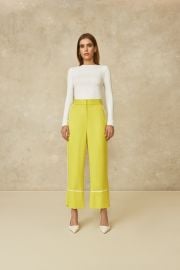 Equestrian Jacquard Tipped Pant Pearl by Lela Rose at Pearl NYC