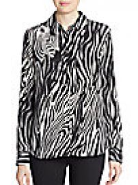 Equipment - Brett Silk Zebra-Print Blouse at Saks Off 5th