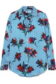 Equipment - Essential printed silk-satin shirt at Net A Porter