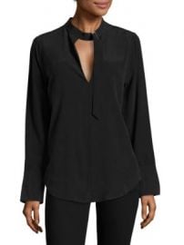 Equipment - Janelle Buckle Silk Top at Saks Fifth Avenue