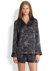 Equipment - Lillian Silk Camouflage-Print Pajama Set at Saks Fifth Avenue