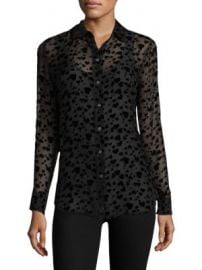 Equipment - Long Sleeve Velvet Heart Shirt at Saks Fifth Avenue