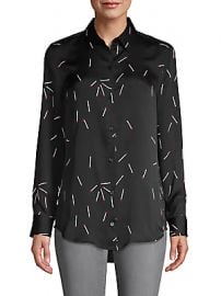 Equipment - Matchstick-Print Long-Sleeve Shirt at Saks Off 5th