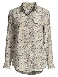 Equipment - Python Print Silk Blouse at Saks Fifth Avenue