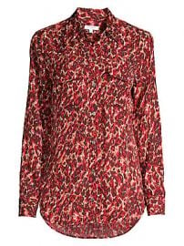 Equipment - Slim-Fit Signature Leopard-Print Blouse at Saks Fifth Avenue