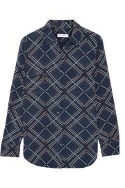 Equipment   Slim Signature printed washed-silk shirt at Net A Porter