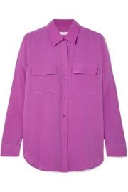 Equipment - Slim Signature washed-silk shirt at Net A Porter