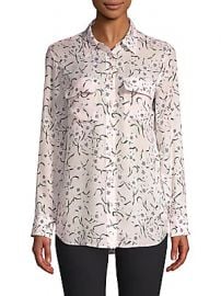 Equipment - Slim Soir  e Floral Silk Blouse at Saks Off 5th