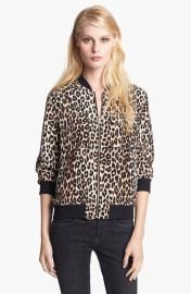 Equipment  Abbot  Leopard Print Silk Bomber Jacket at Nordstrom