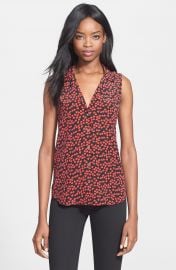 Equipment  Adalyn  Heart Print Sleeveless Silk Top at Nordstrom