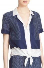 Equipment  Keira  Short Sleeve Tie Front Top at Nordstrom