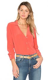 Equipment Adalyn Button Up in Cranberry from Revolve com at Revolve