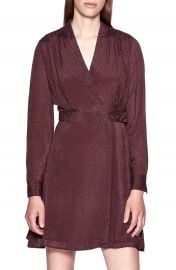 Equipment Allaire Textured Long Sleeve Silk Blend Wrap Dress   Nordstrom at Nordstrom