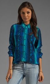 Equipment Brett Rainbow Diamondback Printed Blouse in Regal Blue Multi from Revolve com at Revolve