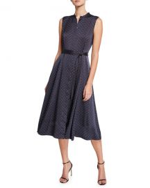 Equipment Clevete Polka-Dot Sleeveless Button-Front Dress at Neiman Marcus