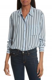 Equipment Daddy Oversize Stripe Silk Shirt at Nordstrom