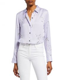 Equipment Essential Printed Button-Down Silk Shirt at Neiman Marcus