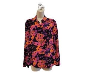 Equipment Femme Leema Top Black Floral Womenaposs Size Small eBay at eBay