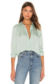 Equipment Fleur Top in Silt Green at Revolve