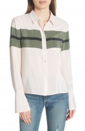 Equipment Huntley Stripe Block Silk Blouse at Nordstrom