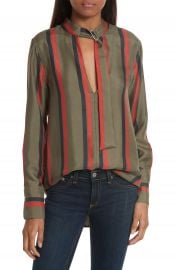 Equipment Janelle Belt Neck Silk Blouse at Nordstrom