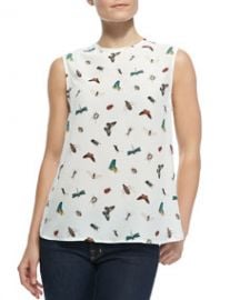 Equipment Kyle Sleeveless Nature-Print Blouse at Neiman Marcus