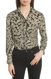 Equipment Leema Raw Edge Floral Silk Shirt at Nordstrom