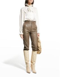 Equipment Loudette Tie-Neck Silk Blouse at Neiman Marcus