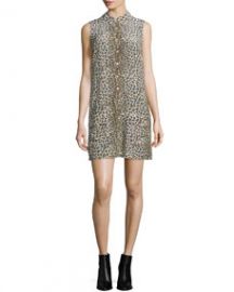 Equipment Lucida Sleeveless Button-Front Shirtdress NudeMulti at Neiman Marcus