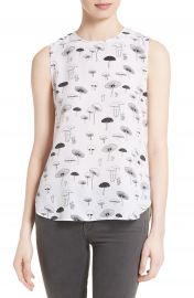 Equipment Lyle Mushroom Print Silk Top at Nordstrom