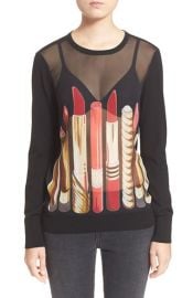 Equipment Roland Sheer Lipstick Print Pullover at Nordstrom