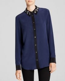 Equipment Shirt - Reese Clean Embellished Hidden Dragon Collar Silk at Bloomingdales