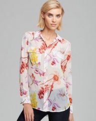 Equipment Shirt - Slim Signature Endangered Floral Print Silk Chiffon at Bloomingdales