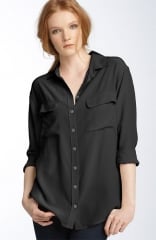 Equipment Signature Silk Shirt in black at Nordstrom