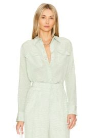 Equipment Slim Signature Blouse in Nature White Jadesheen at Revolve