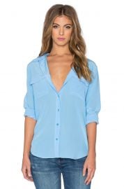 Equipment Slim Signature Button Up in Parisian Blue at Revolve