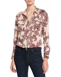 Equipment Slim Signature Leopard-Print Button-Down Shirt at Neiman Marcus