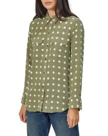 Equipment Slim Signature Polka Dot Button-Down Silk Shirt at Neiman Marcus