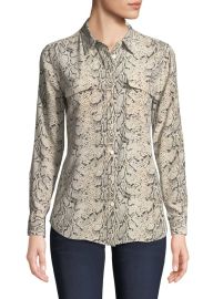 Equipment Slim Signature Python Print Silk Shirt at Bergdorf Goodman