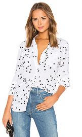 Equipment Slim Signature Star Print Blouse in Bright White from Revolve com at Revolve