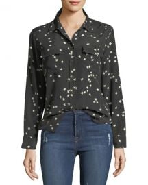 Equipment Slim Signature Star-Print Shirt at Neiman Marcus